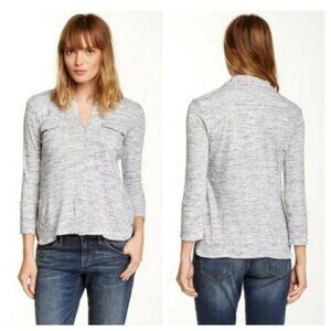 James Perse Melange Gray Button Down Blouse